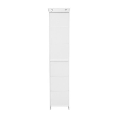 White Engineered Wood Cabinet with Adjustable Shelving