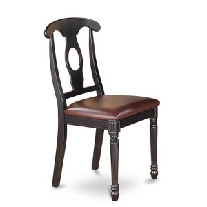 HomeStock 5-Piece Black and Cherry Finish Solid Wood Top Dining table with 4 Chairs - 1 of 4