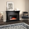 Kismile 50" Electric Fireplace with Mantel,Electric Fireplace TV Stand,Adjustable Realistic LED Flame with Remote Control (Black) - 2 of 4