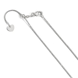 Black Bow Jewelry 1mm 14k White Gold Adjustable D/C Open Franco Chain Necklace, 22 Inch - 1 of 4