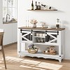 Farmhouse Entryway Console Table with Storage,46" Rustic Sofa Table with Sliding Barn Doors,Cabinet Organizer for Entryway,Living Room and Hallway - 3 of 4