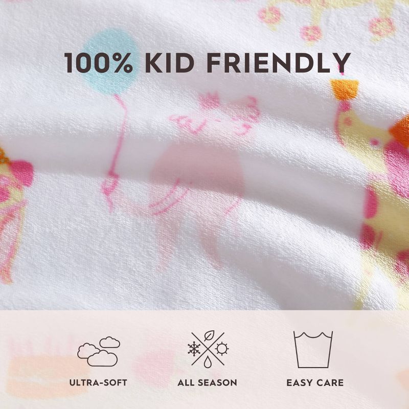 50&#34;x60&#34; LA Kids&#39; Party Animals Ultra Soft Plush Throw Blanket Pink - Laura Ashley, 3 of 8