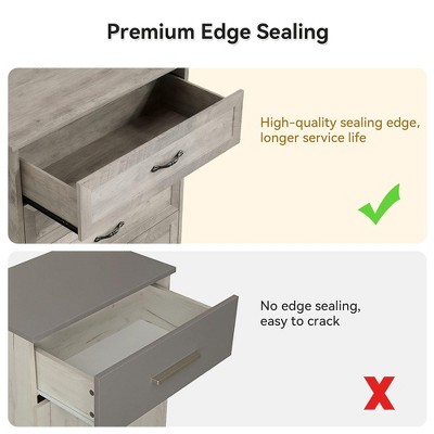 Dresser for Bedroom with 5/6 Drawers, Tall Wood Drawer Dresser Chest of Drawers for Closet