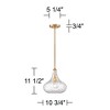 360 Lighting Gold Mini Pendant Lighting 11" Wide Modern Clear Glass Shade Fixture for Dining Room House Entryway Bedroom Kitchen - 4 of 4
