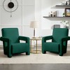 Hyleory Modern Accent Chair, Upholstered Lamb Fleece Frog Armchair for Living Room Makeup Room Bedroom(set of 2) - 2 of 4