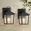John Timberland Westmont 10 1/2" High Modern Outdoor Wall Light Fixture Mount Porch House Exterior Set of 2 Sand Black Aluminum Seeded Glass Shade - 2 of 4