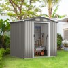 Tangkula 6' x 4' Outdoor Storage Shed Weather Resistant Galvanized Steel Shed with Tilted Roof Lockable Sliding Doors & 4 Air Vents - image 3 of 4