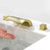 Cobbe Bathroom Faucet 3-Hole 8-Inch Widespread Vanity Sink Faucet with Waterfall Spout Brushed Gold - 3 of 4