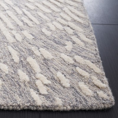 Gray and Ivory Handmade Wool Tufted 8' x 10' Area Rug