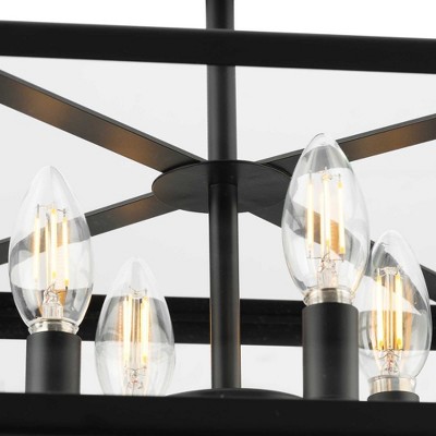 Hillcrest Matte Black 4-Light Semi-Flush Mount with Clear Glass