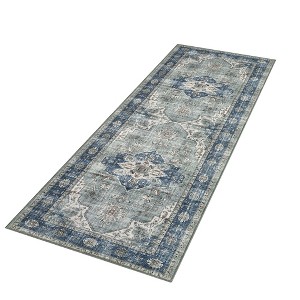 COZONY Vintage Floral Oriental Washable Rug with Non-Slip Backing, Soft Low-Pile Carpet for Living Room Bedroom and Dining Room - 1 of 4