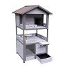 LAOTIES Outdoor Cat House,3 Story Weatherproof Wooden Feral Cat Shelter with Balcony,Litter Box And Scratching Post - 3 of 4