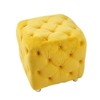 DSVIMOY Modern Upholstered Ottoman, Soft Foot Stool, Dressing Makeup Chair, Comfortable Seat for Living Room, Bedroom, Yellow, 18.11"*18.11"*18.9" - 2 of 4