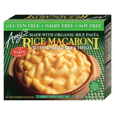 Amy S Gluten And Dairy Free Rice Frozen Macaroni And Cheese 8oz Target