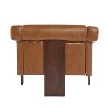 APRILSOUL Mid-Century Modern Accent Chair with Brown Faux Leather, Deep Cushions, and Wide Armrests ¨C Perfect for Living Room Bedroom or Office - 2 of 4