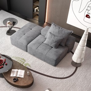 Modern Modular Sectional Sofa, DIY Layout Design Sofa, Tufted Sofa with Chenille Fabric Textile and Foam Pillows-Baofuwish - 1 of 4