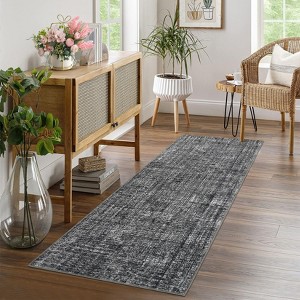 Modern Minimalist Runner Rug 2x6 Machine Washable Runner Rug with Non-Slip Rubber Backing for Entryway Hallway Kitchen Laundry Bedside - 1 of 4