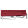 vidaXL 5pcs Outdoor Pallet Cushions -  Red Fabric, Hollow Fiber Filled, Weather Resistant, Comfortable and Durable - 3 of 4