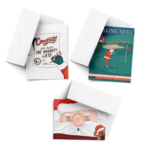 Breaking News Golf, Santa Nap, Naughty List Winter/Holiday/Christmas Greeting Card Pack Sets (3 ct, Assorted) by Ramus & Co - 1 of 4