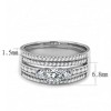 Slickblue Polished Stainless Steel CZ Stackable Ring Set - Clear Round Stone, No Plating, Women's Fashion Jewelry, Sizes 5-10 - 3 of 4