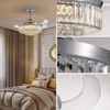 Ludomide Modern Crystal Ceiling Fan Light Fandelier LED Dimmable Retractable Fan Chandelier with Remote for Bedroom Living Room - 2 of 4