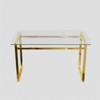 Okak 51Inch Rectangle Dining Table with Tempered Glass Tabletop and Golden Chrome Metal Legs Kitchen Table - 4 of 4