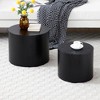 Set of 2 Nesting Round Coffee Tables with MDF and Veneer Tops, Modern Design for Living Room, Office, or Bedroom - 4 of 4