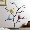SPI Home AG Bird Trio on Tree Glass and Iron Sculpture – Artistic Nature Accent for Shelf or Entryway, 21.5" Tall - 3 of 3