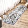 Boho Floral Vintage Faux Wool Washable Area Rug Ultra Thin Stain Resistant Pet Friendly Non Slip Accent Carpet for Living Room Bedroom Kitchen - 2 of 4