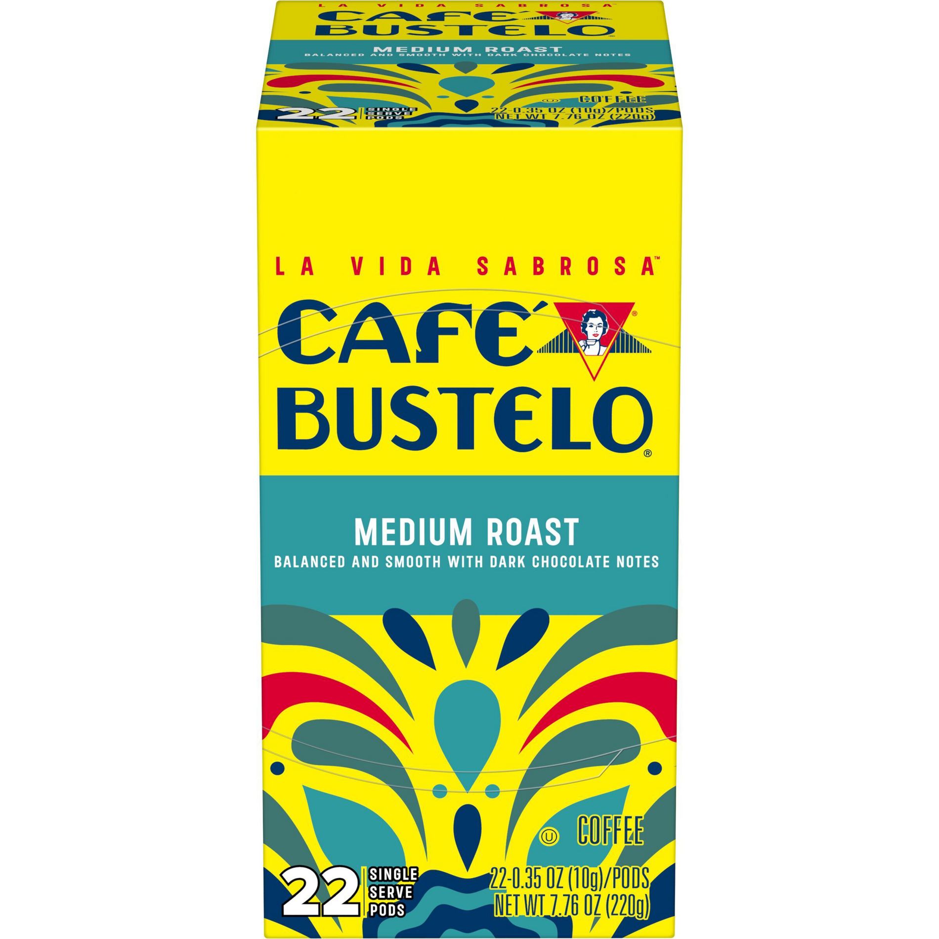 Cafe Bustelo Medium Roast Keurig K-Cup Coffee Pods - 22ct: Dark Chocolate Flavor