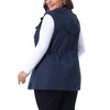 Agnes Orinda Women's Plus Size Utility Sleeveless Anorak Cargo Drawstring Fashion Vests - 4 of 4
