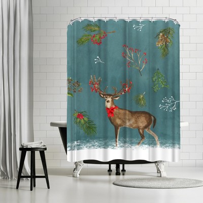 Holiday Stag by PI Creative Holiday Collection Shower Curtain - Americanflat