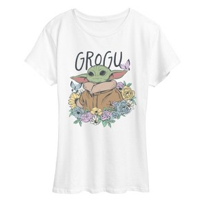 Women's - The Mandalorian - Floral Spring Grogu Short Sleeve Graphic T-Shirt - 1 of 4