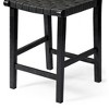 Maven Lane Noah Counter Stool In Aged Black Finish With Charcoal Black Vegan Leather - 4 of 4