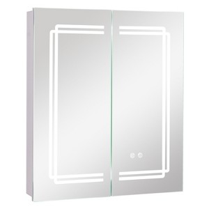 Tangkula 23.5 x 27.5 Inch Bathroom Medicine Cabinet w/ Mirror LED Lighted Mirror Cabinet - 1 of 4