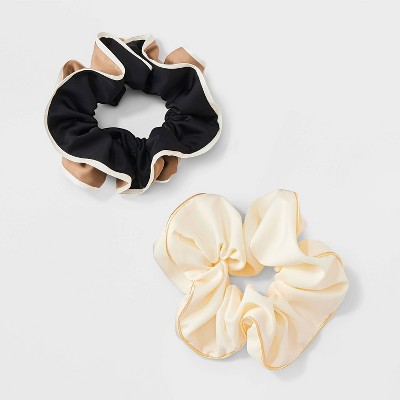 Satin Hair Twister Set 2pc - A New Day™ Black/Cream