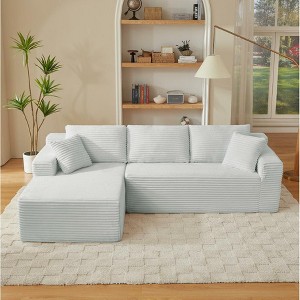 Dolonm 103" L-shaped Modular Cloud Sofa,Compressed Boneless with Deep Seats,No Assembly, for Living Rooms Bedrooms - 1 of 4