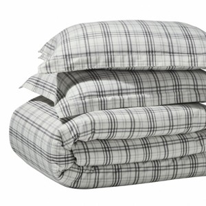 Plaid Flannel Cotton Classic Modern Farmhouse Duvet Cover Set by Blue Nile Mills - 1 of 4