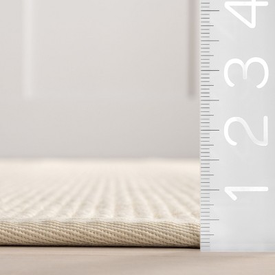 Ivory Geometric Wool and Sisal Runner Rug 2'6" x 8'