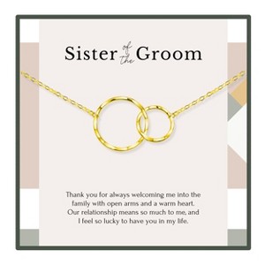 HOPE LOVE SHINE Sister of the Groom gift – 2 Ring Necklace Wedding Day Jewelry from Bride - 1 of 4