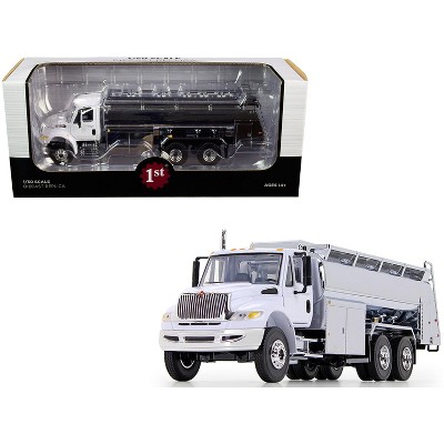 International DuraStar Liquid Fuel Tank Truck White and Chrome 1/50 Diecast Model by First Gear