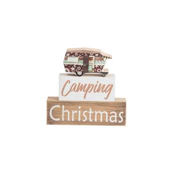 Beachcombers Camping Christmas Table Sitter Mass Holiday Composite Home Decor Sign Camper Outdoor Beach 6 x 1.25 x 6 Inches.