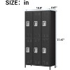 6 Doors Metal Storage Cabinet, Metal Lockers for Employees with 12 Hooks and 6 Shelves, 72 Inch Tall Steel Storage Cabinet Locker for Home, Office - 2 of 4