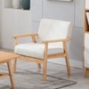 NicBex Linen Accent Chair,Upholstered Living Room Chairs with High Backrest and Solid Wood Arms,Cozy Armchair,Accent Chairs for Living Room - 4 of 4