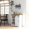 33" Farmhouse Coffee Bar & Buffet Sideboard Cabinet with Sliding Barn Door, Adjustable Shelves, Rustic Storage for Kitchen & Dining - 3 of 4