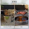 Coolbibila 2-in-1 Portable Stainless Steel Smokeless Wood Burning Fire Pit Table,BBQ Grill,Low Smoke Camping Bonfire Stove with Grill Grate - 3 of 4