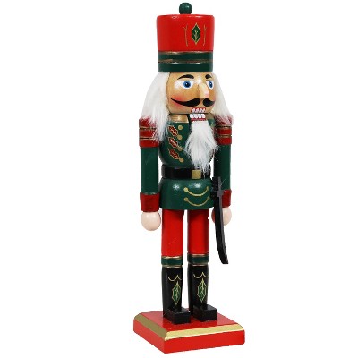 Sunnydaze Fritz the Valiant Indoor Decorative Christmas Wooden Nutcracker Statue, 10-Inch