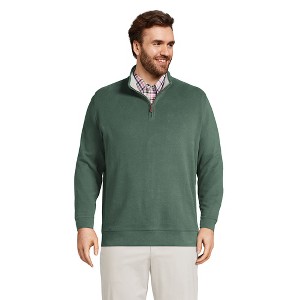 Lands' End Men's Bedford Rib Quarter Zip Sweater - 1 of 4