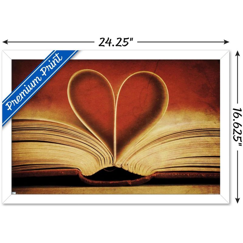 Trends International Tom Quartermaine - Book Pages in Heart Shape Framed Wall Poster Prints, 3 of 7