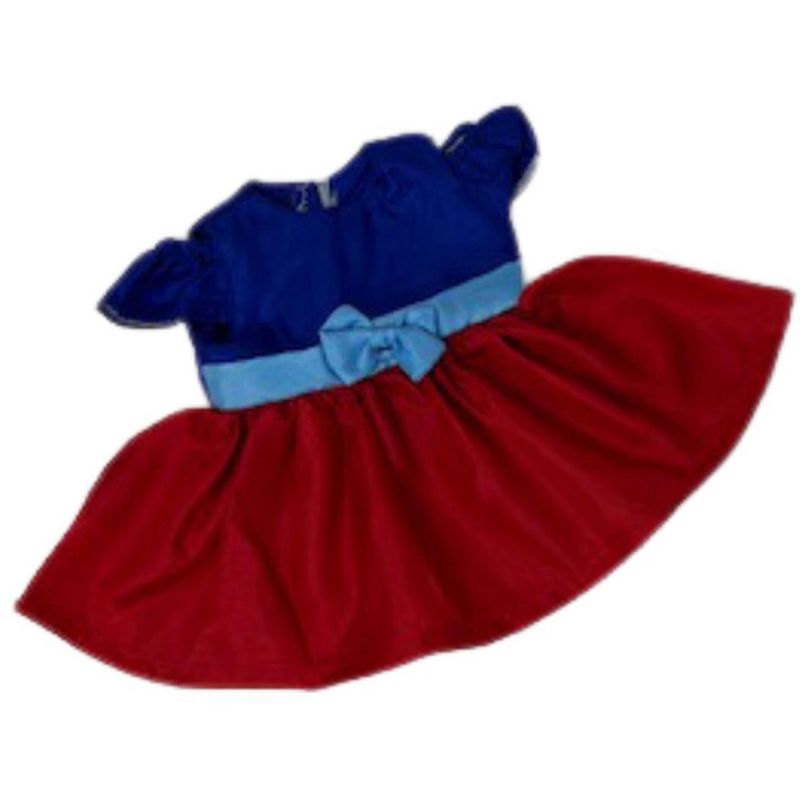 Doll Clothes Superstore Red Blue Dress Fits 12 Inch Baby Alive And Little Baby Dolls, 1 of 5